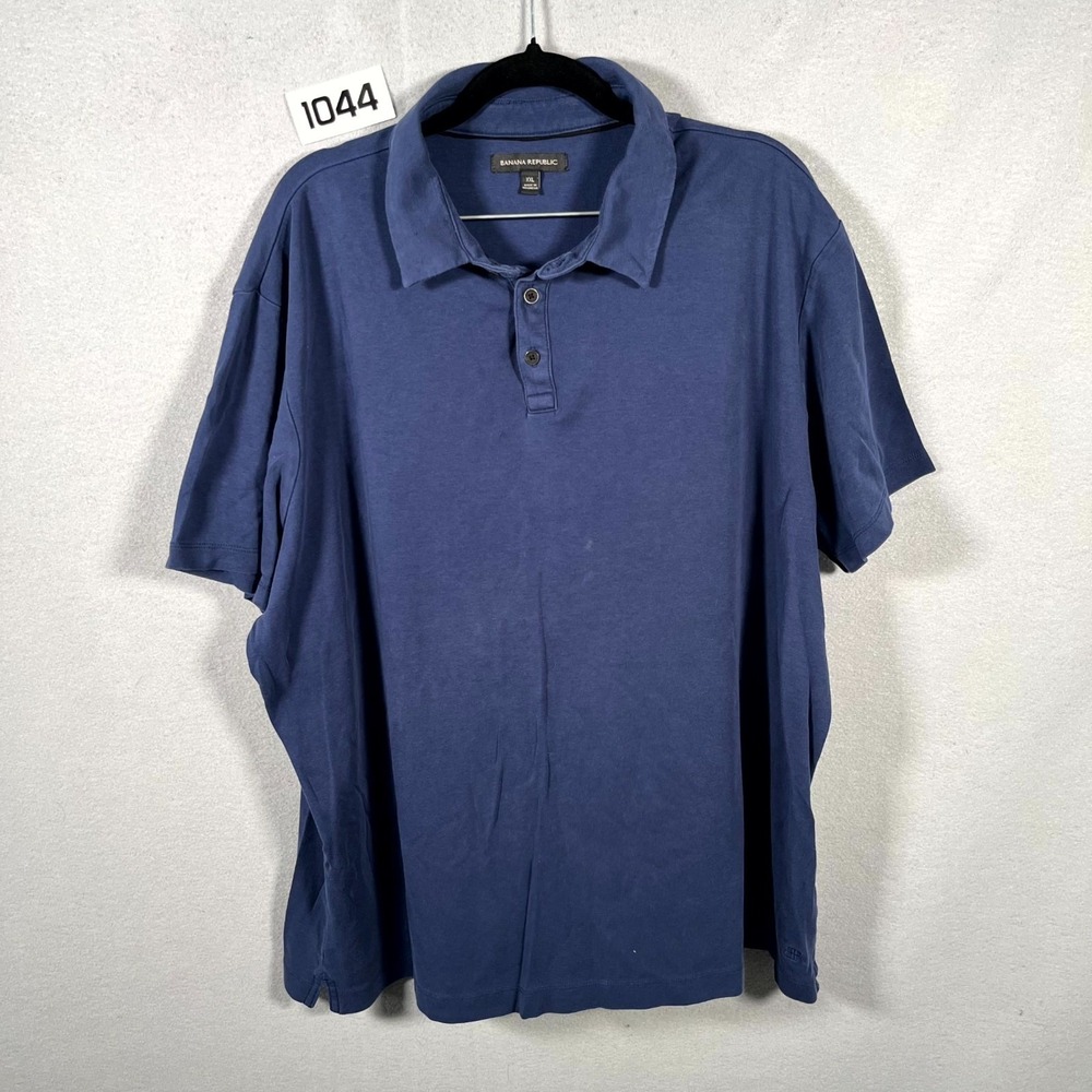 Banana Republic Polo Shirt‎ Mens 2XL Blue Short Sleeve Performance Golf Tennis